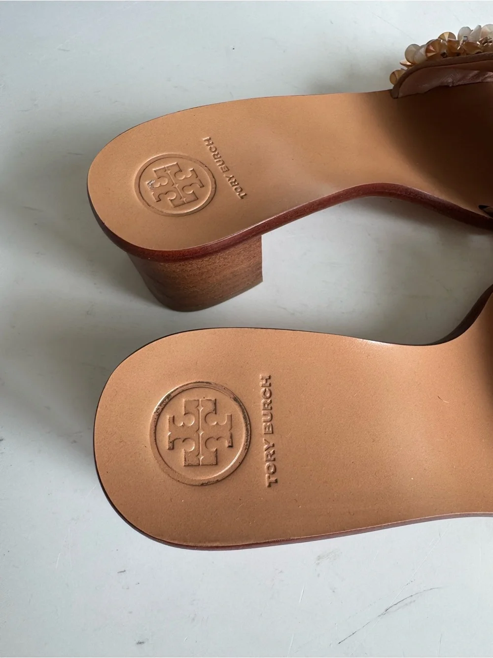Tory Burch Embellished Beaded Heeled Sandals – Size 6.5
